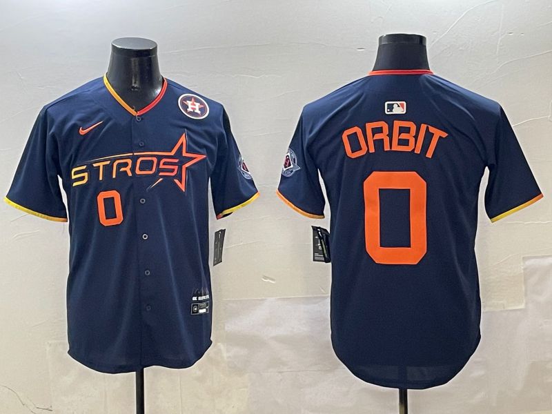 Men Houston Astros #0 Orbit Drak Blue Three generations Joint Name 2025 Nike MLB Jersey style 4->houston astros->MLB Jersey